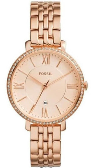  Shop Authentic Fossil Jacqueline Rose Gold Dial Rose Gold Steel Strap Watch for Women - ES3632 - Luxxuri