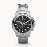  Shop Authentic Fossil Dean Chronograph Black Dial Silver Steel Strap Watch for Men - FS4542 - Luxxuri