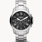  Shop Authentic Fossil Grant Chronograph Black Dial Silver Steel Strap Watch for Men - FS4736 - Luxxuri