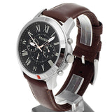  Shop Authentic Fossil Grant Chronograph Black Dial Brown Leather Strap Watch for Men - FS4813 - Luxxuri