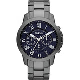  Shop Authentic Fossil Grant Chronograph Blue Dial Grey Steel Strap Watch for Men - FS4831 - Luxxuri