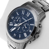  Shop Authentic Fossil Grant Chronograph Blue Dial Grey Steel Strap Watch for Men - FS4831 - Luxxuri