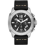  Shop Authentic Fossil Modern Machine Chronograph Black Dial Black Leather Strap Watch for Men - FS4928 - Luxxuri