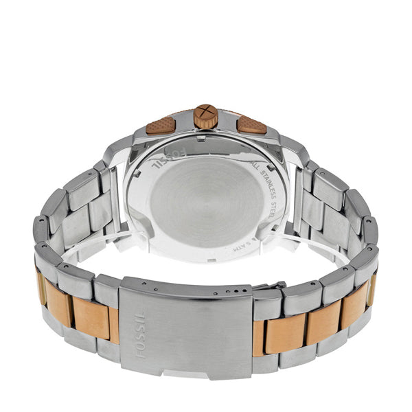 Fossil Machine Blue Dial Two Tone Steel Strap Watch for Men - FS5037