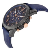  Shop Authentic Fossil Grant Chronograph Black Dial Blue Leather Strap Watch for Men - FS5061 - Luxxuri