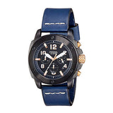  Shop Authentic Fossil Modern Machine Chronograph Black Dial Blue Leather Strap Watch for Men - FS5066 - Luxxuri