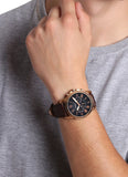  Shop Authentic Fossil Grant Chronograph Blue Dial Brown Leather Strap Watch for Men - FS5068 - Luxxuri