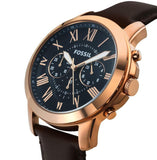  Shop Authentic Fossil Grant Chronograph Blue Dial Brown Leather Strap Watch for Men - FS5068 - Luxxuri
