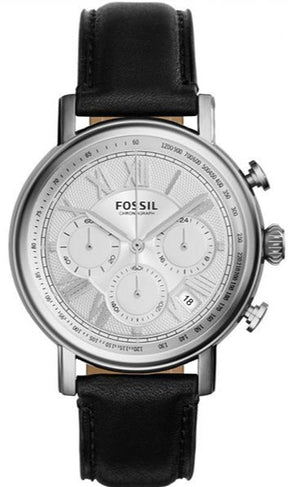  Shop Authentic Fossil Buchanan Chronograph Silver Dial Black Leather Strap Watch for Men - FS5102 - Luxxuri