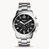  Shop Authentic Fossil Pilot Chronograph Black Dial Silver Steel Strap Watch for Men - FS5141 - Luxxuri