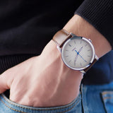  Shop Authentic Fossil Minimalist Off White Dial Brown Leather Strap Watch for Men - FS5306 - Luxxuri