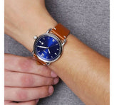  Shop Authentic Fossil Commuter Blue Dial Blue Leather Strap Watch for Men - FS5325 - Luxxuri