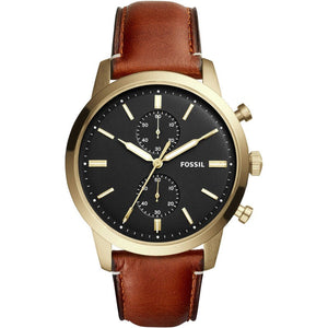  Shop Authentic Fossil Townsman Chronograph Black Dial Brown Leather Strap Watch for Men - FS5338 - Luxxuri