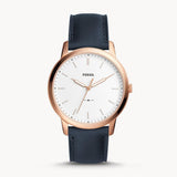  Shop Authentic Fossil The Minimalist Slim White Dial Blue Leather Strap Watch for Men - FS5371 - Luxxuri