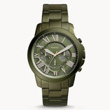  Shop Authentic Fossil Grant Chronograph Olive Green Dial Green Steel Strap Watch for Men - FS5375 - Luxxuri