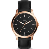  Shop Authentic Fossil The Minimalist Black Dial Black Leather Strap Watch for Men - FS5376 - Luxxuri
