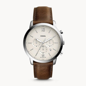  Shop Authentic Fossil Neutra Chronograph White Dial Brown Leather Strap Watch for Men - FS5380 - Luxxuri
