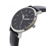  Shop Authentic Fossil The Minimalist Three Hand Black Dial Black Leather Strap Watch for Men - FS5398 - Luxxuri