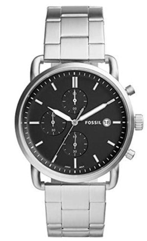  Shop Authentic Fossil The Commuter Black Dial Silver Steel Strap Watch for Men - FS5399 - Luxxuri