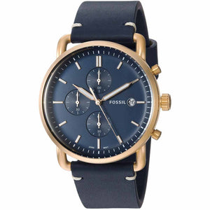  Shop Authentic Fossil The Commuter Blue Dial Blue Leather Strap Watch for Men - FS5404 - Luxxuri