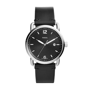  Shop Authentic Fossil The Commuter Black Dial Black Leather Strap Watch for Men - FS5406 - Luxxuri