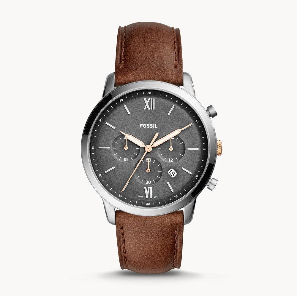  Shop Authentic Fossil Neutra Chronograph Black Dial Brown Leather Strap Watch for Men - FS5408 - Luxxuri