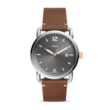  Shop Authentic Fossil Commuter Grey Dial Brown Leather Strap Watch for Men - FS5417 - Luxxuri