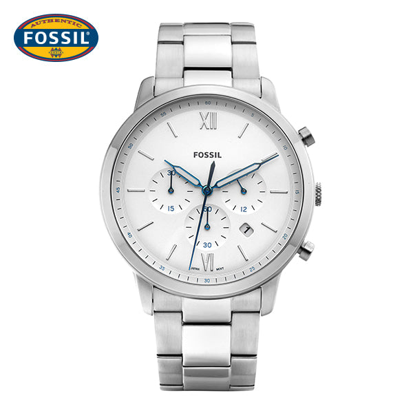  Shop Authentic Fossil Neutra Chronograph White Dial Silver Steel Strap Watch for Men - FS5433 - Luxxuri