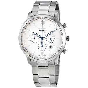  Shop Authentic Fossil Neutra Chronograph White Dial Silver Steel Strap Watch for Men - FS5433 - Luxxuri