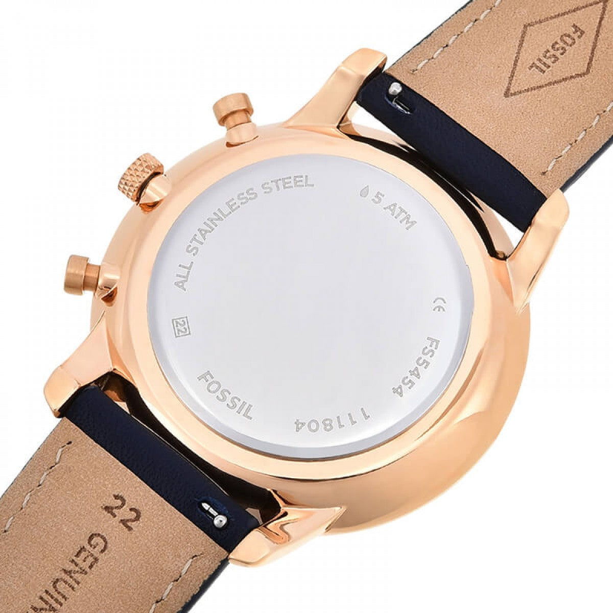  Shop Authentic Fossil Neutra Chronograph Blue Dial Blue Leather Strap Watch for Men - FS5454 - Luxxuri