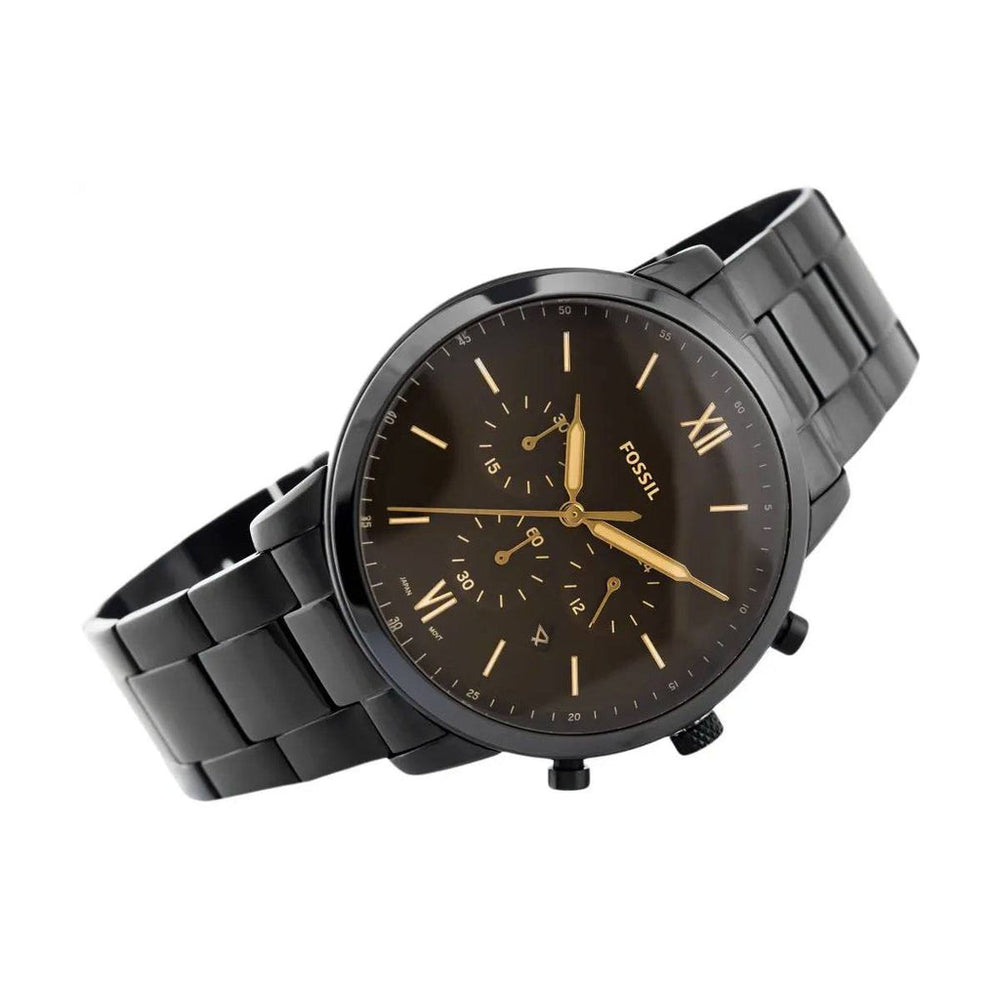  Shop Authentic Fossil Neutra Chronograph Black Dial Black Steel Strap Watch for Men - FS5525 - Luxxuri