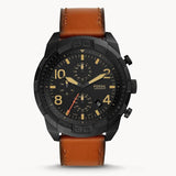  Shop Authentic Fossil Bronson Black Dial Brown Leather Strap Watch for Men - FS5714 - Luxxuri