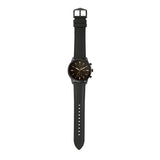  Shop Authentic Fossil Goodwin Chronograph Black Dial Black Leather Strap Watch for Men - FS5585 - Luxxuri