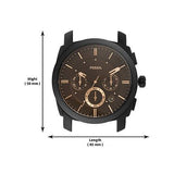  Shop Authentic Fossil Machine Chronograph Black Dial Black Leather Strap Watch for Men - FS5586 - Luxxuri