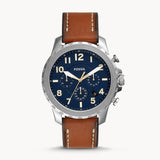  Shop Authentic Fossil Bowman Chronograph Blue Dial Brown Leather Strap Watch for Men - FS5602 - Luxxuri