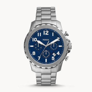  Shop Authentic Fossil Bowman Chronograph Blue Dial Silver Steel Strap Watch for Men - FS5604 - Luxxuri