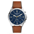  Shop Authentic Fossil Forrester Chronograph Blue Dial Brown Leather Strap Watch for Men -  S5607 - Luxxuri