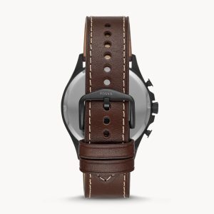  Shop Authentic Fossil Forrester Chronograph Black Dial Brown Leather Strap Watch for Men - FS5608 - Luxxuri