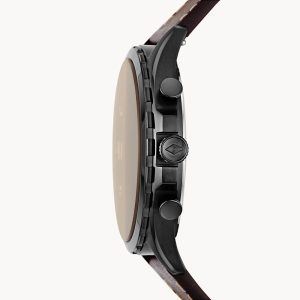  Shop Authentic Fossil Forrester Chronograph Black Dial Brown Leather Strap Watch for Men - FS5608 - Luxxuri