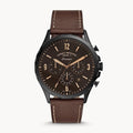  Shop Authentic Fossil Forrester Chronograph Black Dial Brown Leather Strap Watch for Men - FS5608 - Luxxuri