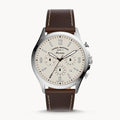  Shop Authentic Fossil Forrester Chronograph White Dial Brown Leather Strap Watch for Men - FS5696 - Luxxuri