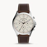  Shop Authentic Fossil Forrester Chronograph White Dial Brown Leather Strap Watch for Men - FS5696 - Luxxuri