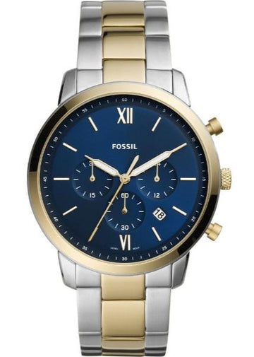  Shop Authentic Fossil Neutra Chronograph Blue Dial Two Tone Steel Strap Watch for Men - FS5706 - Luxxuri