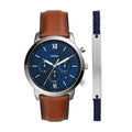  Shop Authentic Fossil Neutra Chronograph Blue Dial Brown Leather Strap Watch for Men - FS5453 - Luxxuri