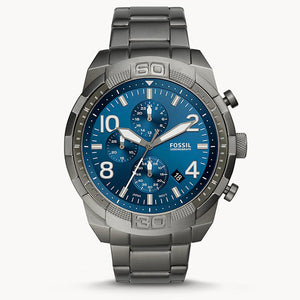  Shop Authentic Fossil Bronson Chronograph Blue Dial Grey Steel Strap Watch for Men - FS5711 - Luxxuri