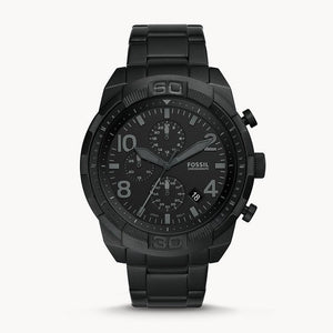  Shop Authentic Fossil Bronson Chronograph Black Dial Black Steel Strap Watch for Men - FS5712 - Luxxuri