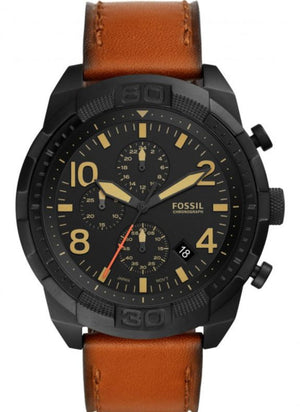  Shop Authentic Fossil Bronson Black Dial Brown Leather Strap Watch for Men - FS5714 - Luxxuri
