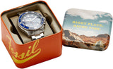  Shop Authentic Fossil FB-03 Chronograph Blue Dial Silver Steel Strap Watch for Men - FS5724 - Luxxuri