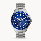  Shop Authentic Fossil FB-03 Chronograph Blue Dial Silver Steel Strap Watch for Men - FS5724 - Luxxuri