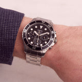  Shop Authentic Fossil FB-03 Chronograph Black Dial Silver Steel Strap Watch for Men - FS5725 - Luxxuri